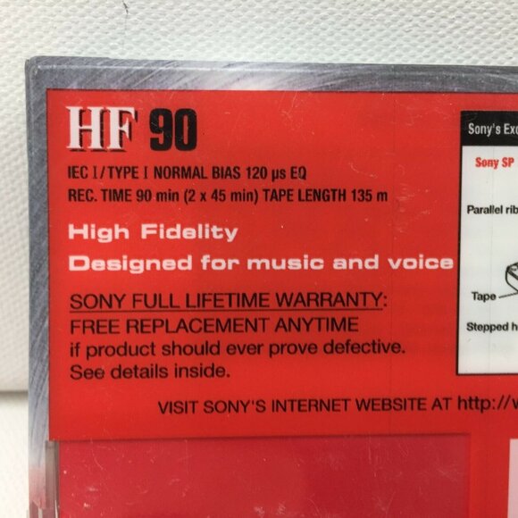 Sony HF 90 Min High Fidelity Normal Bias Audio Cassette Tape Set of 2 Voice - Picture 4 of 7
